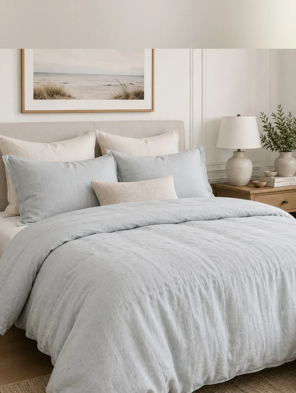 Quince European Linen King Cal King Duvet Cover Mist NWOT